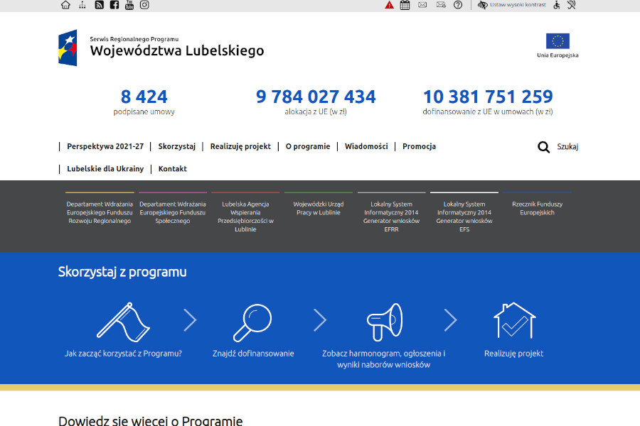 Nowy wortal Regionalnego Programu Operacyjnego na lata 2014-2020 dla Województwa Lubelskiego