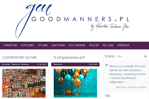 Blog Goodmanners.pl - dobre maniery do poczytania